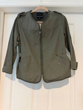 Abercrombie & Fitch women  Olive Green Zip-Front Utility Jacket